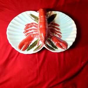 Antique Lusterware Lobster Serving Tray Platter